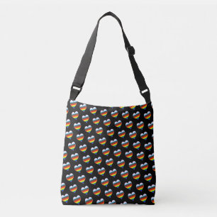 Bolsa Ajustável Rainbow Heart Pattern Crossbody Bag