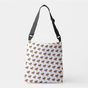 Bolsa Ajustável Rainbow Heart Pattern Crossbody Bag