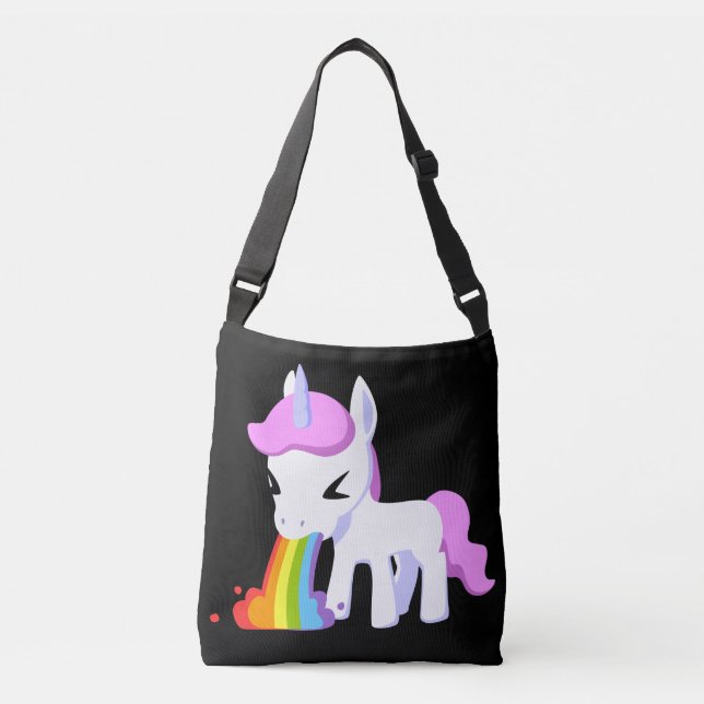 BOLSA AJUSTÁVEL RAINBOW VOMIT UNICORN PURSE CROSSBODY BAG (Frente)
