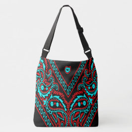 Bolsa Ajustável Red and Baby Blue Paisley Bandanna Impressão