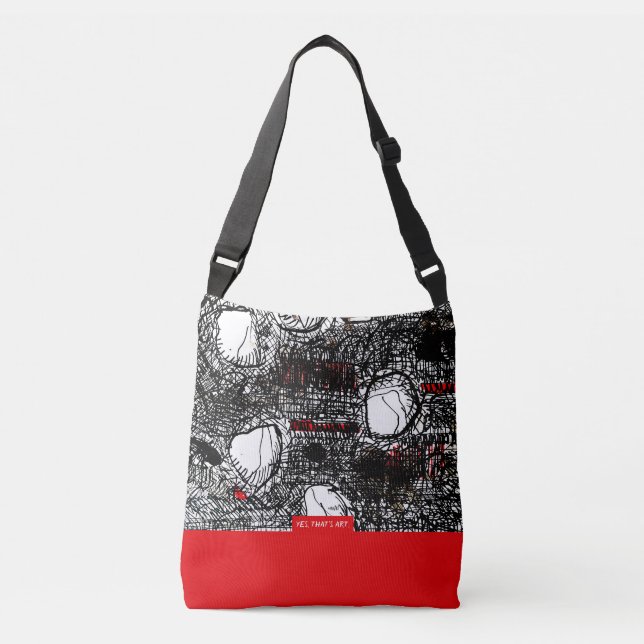 Bolsa Ajustável Red&Black Scribble, (Frente)
