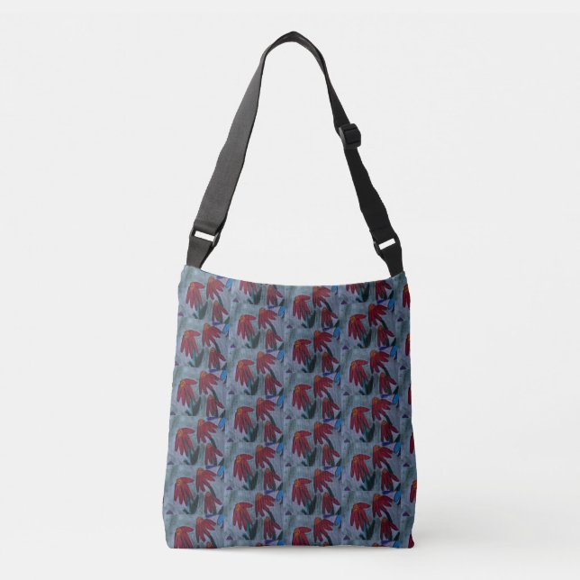 Bolsa Ajustável Red Daisies Crossbody Bag (Frente)