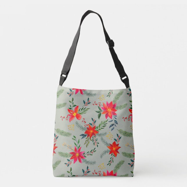 Bolsa Ajustável Red Poinsettia Christmas Floral (Verso)