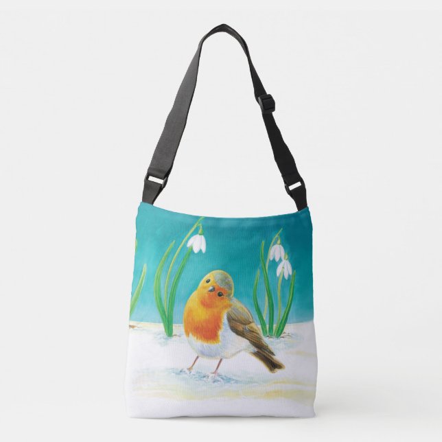 Bolsa Ajustável Red Robin (Erithacus rubecula) e Primavera (Frente)