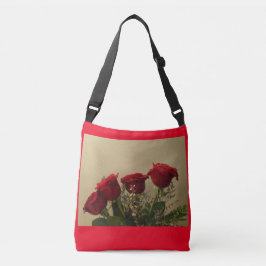 Bolsa Ajustável Red Roses Crossbody Handbag