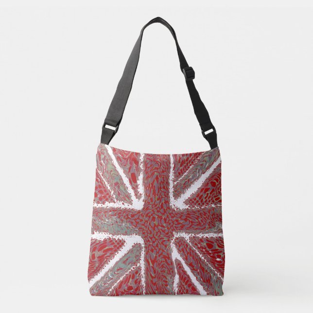 Bolsa Ajustável Red Union Jack Liquid Art, Animal Selvagem Padrão (Frente)