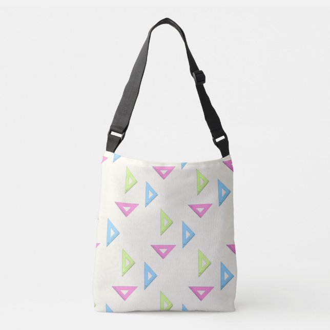 Bolsa Ajustável Régua triangular colorida em creme (Frente)