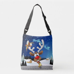 Bolsa Ajustável Rena Curiosa Espiando Meme de Natal