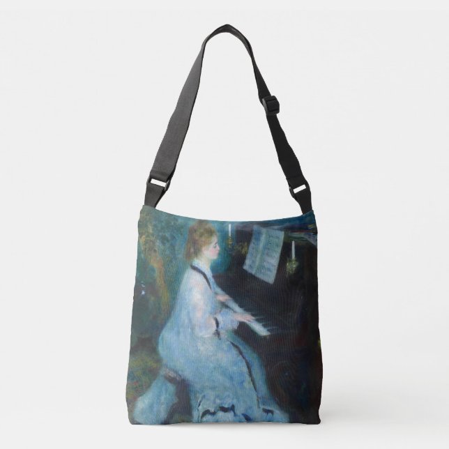 Bolsa Ajustável Renoir Mulher Impressionista do Piano Vintage (Frente)