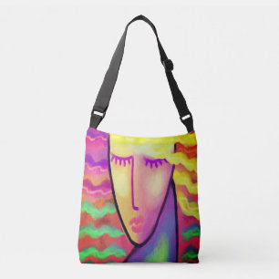 Bolsa Ajustável Retrato Abstrato colorido de uma loira