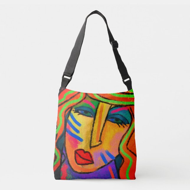 Bolsa Ajustável Retrato abstrato de uma Saco de Tota Mulher (Frente)