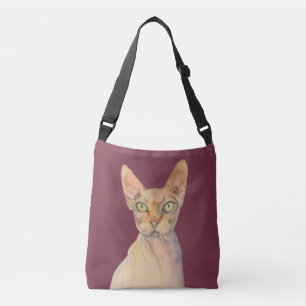 Bolsa Ajustável Retrato da aguarela do gato de Sphynx
