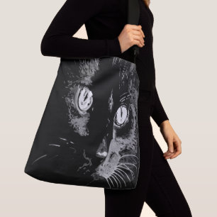Bolsa Ajustável Retrato de Gato Negro Artístico Carvões