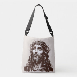 Bolsa Ajustável Retrato Sagrado de Jesus - Arte Vintage