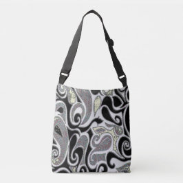 Bolsa Ajustável retro espiral em rabo preto e branco