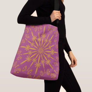 Bolsa Ajustável Retro Mandala Boysenberry Crossbody Bag (2 Tamanho