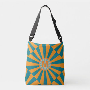 Bolsa Ajustável Retro Sunbeam Azul Laranja Legal Listrado Monogram