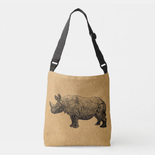 Bolsa Ajustável Rinoceronte Art Vintage Rhino Ilustração