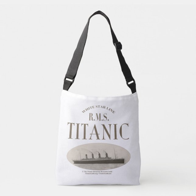 Bolsa Ajustável RMS Titanic Ghost Ship Sepia/White Crossbody Bag (Frente)