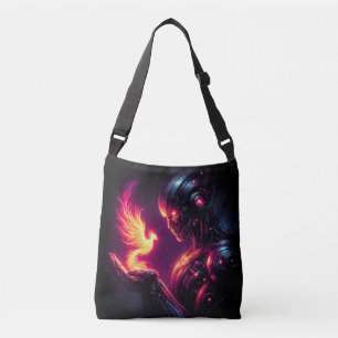 Bolsa Ajustável Robô Futurista Cibernético Espírito Fênix de Fogo
