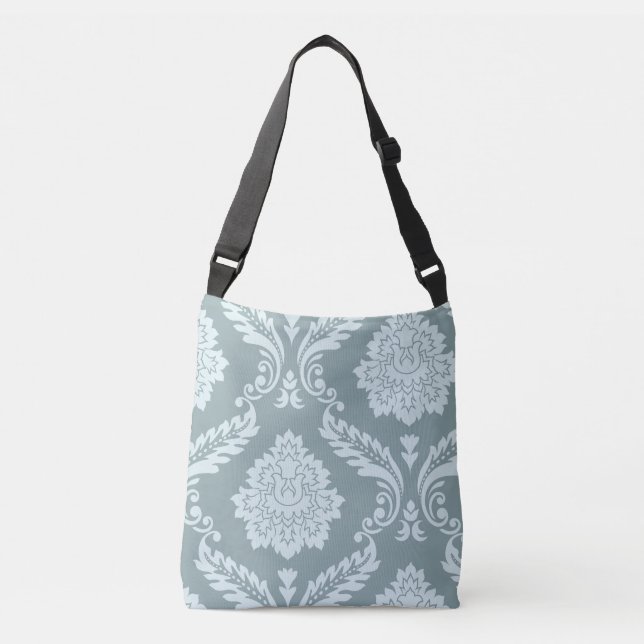 Bolsa Ajustável Rococo Damask Art I Duck Egg Blue+Teal (Frente)