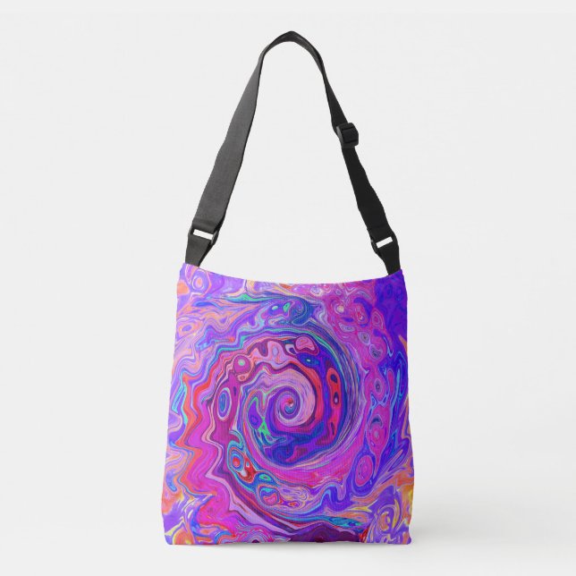 Bolsa Ajustável Rodovalho-roxo e Abstrato cor-de-laranja (Frente)