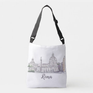 Bolsa Ajustável Roma Itália Antiga Arquitetura Caneta e Esboço de 