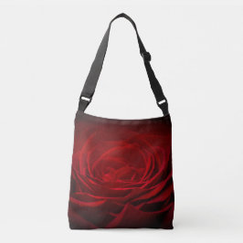 Bolsa Ajustável Rosa de Sangue Vermelho Profundo em Preto