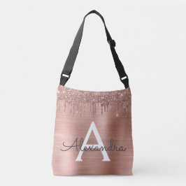 Bolsa Ajustável Rosa Dourado - Nome do Monograma do Metal com Lant