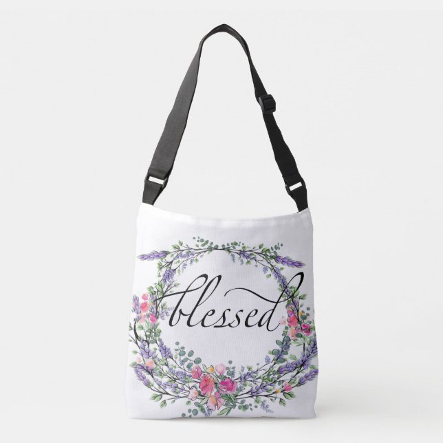 Bolsa Ajustável Rosa rosa-lavanda e Eucalyptus abençoados (Frente)