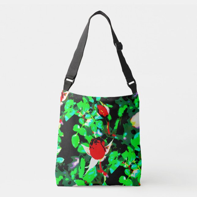 Bolsa Ajustável rosa vermelha verde (Frente)