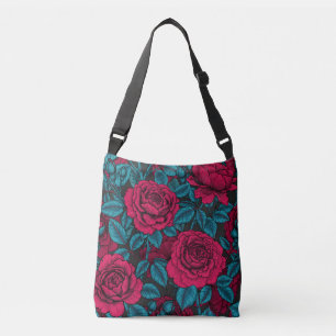 Bolsa Ajustável Rosas em vermelho e azul
