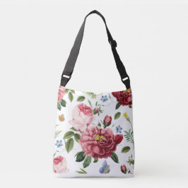 Bolsa Ajustável Rosas Inglesas Românticas Elegantes Vintage Rosa
