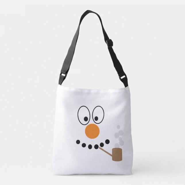 Bolsa Ajustável Rosto de Cartografia de Snowman de Natal (Verso)