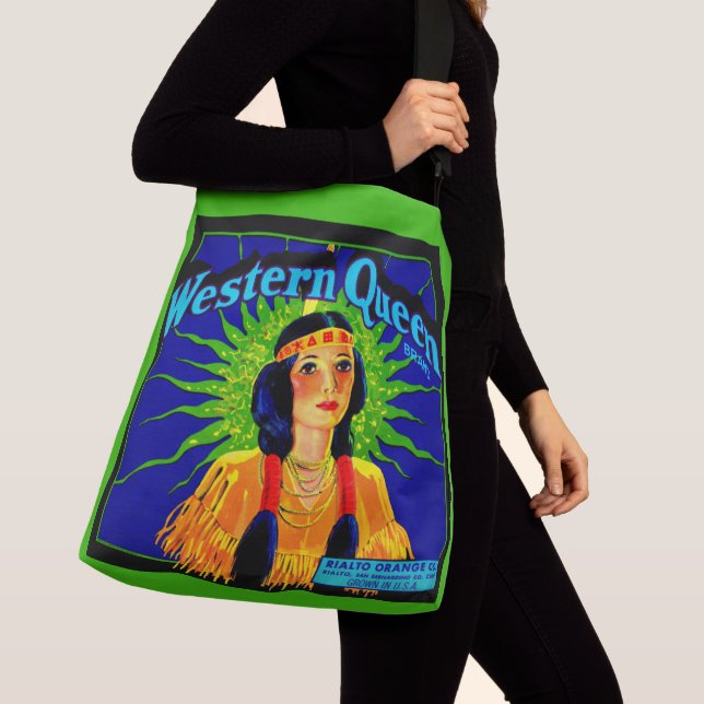 Bolsa Ajustável rótulo de caixa de laranja Western Queen dos anos  (Close Up)