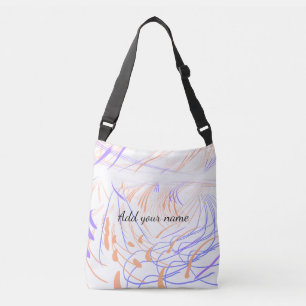 Bolsa Ajustável Roxo laranja aquarela abstrato adicionar nome text