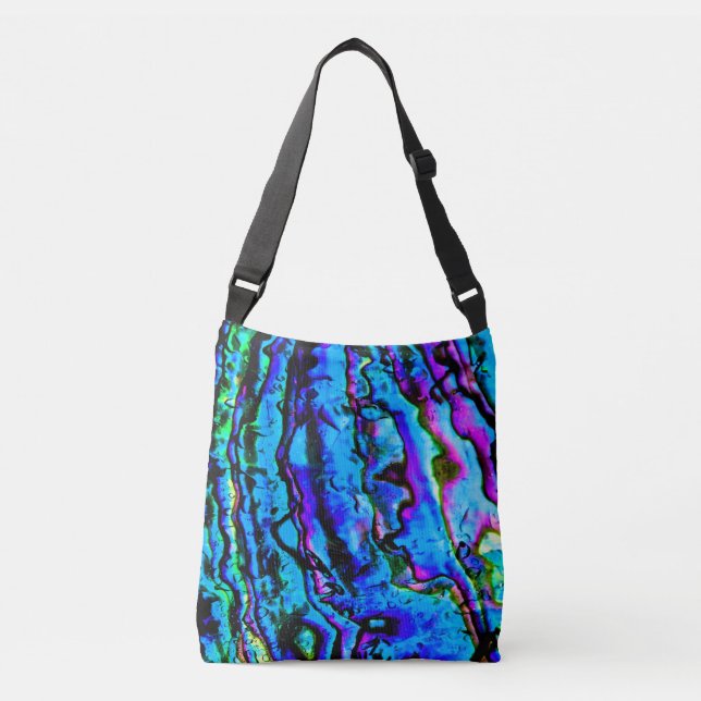 Bolsa Ajustável Roxo Verde Azul Iridescente Marmoreado Bonito (Frente)