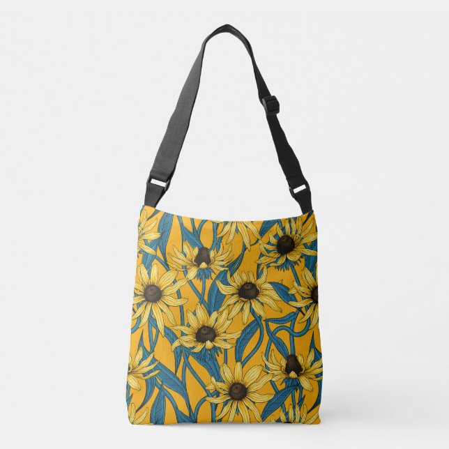 Bolsa Ajustável Rudbekia amarela sobre amarelo (Frente)