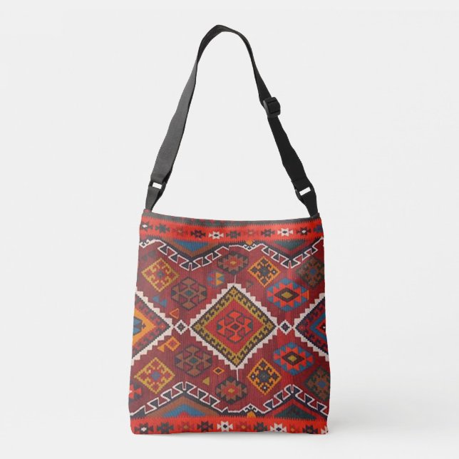 Bolsa Ajustável Rug Turco Vermelho Oriental (Verso)