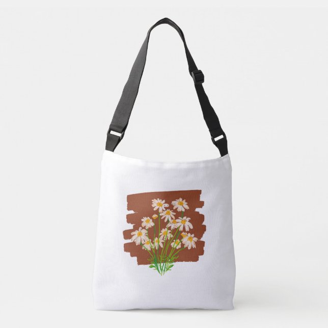 Bolsa Ajustável Rustic floral design on brown background (Frente)