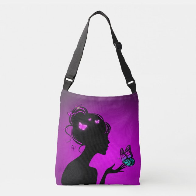 Bolsa Ajustável Sac Ajustable La femme papillons violets (Frente)