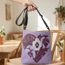 Bolsa Ajustável Sac Bandoulière Cœur de Violettes