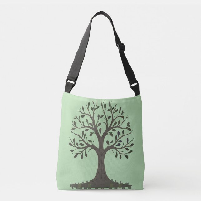 Bolsa Ajustável Sac Cabas Réversible Arbre de Vie Vert Pâle (Frente)