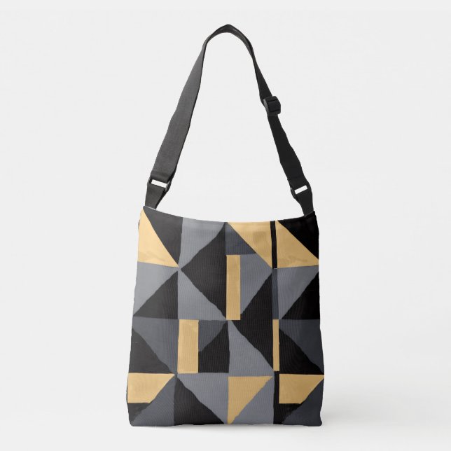 Bolsa Ajustável Sac fourre-tout Géométrique Noir, Gris et Or (Frente)