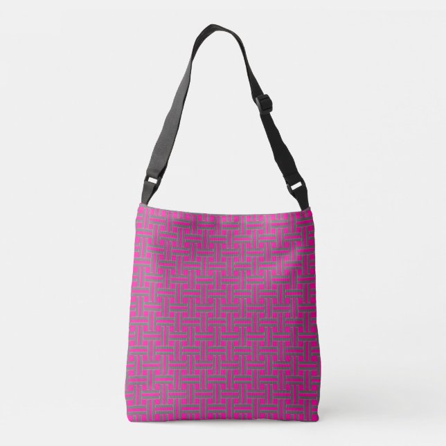 Bolsa Ajustável Saco Cor-de-Rosa de Padrão Moderno (Verso)