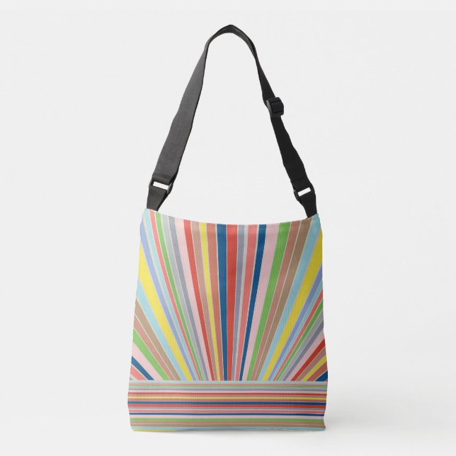 Bolsa Ajustável Saco crossbody listrado multicolorido (Frente)