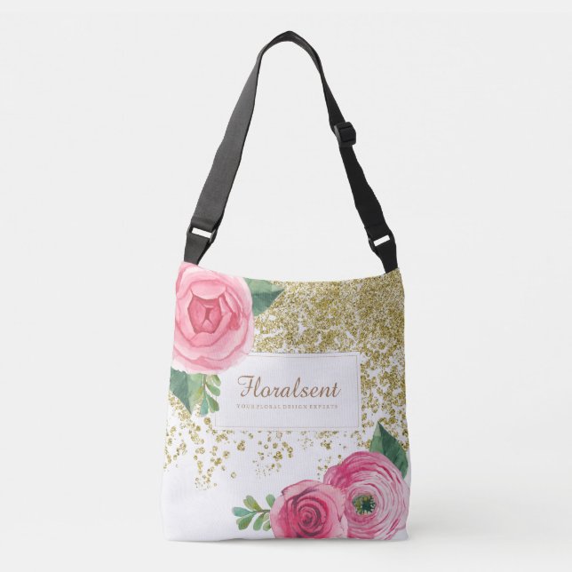 Bolsa Ajustável Saco customizável elegante dos rosas de Boho (Frente)