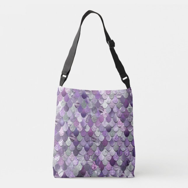 Bolsa Ajustável Saco da sereia, saco de Crossbody, roxo (Verso)