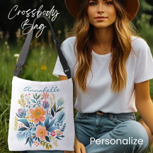 Bolsa Ajustável Saco De Arte Floral, Flor De Aquarelas,