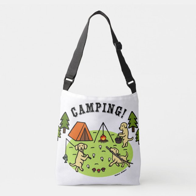 Bolsa Ajustável Saco de Campanha dos Labradores Amarelos (Frente)